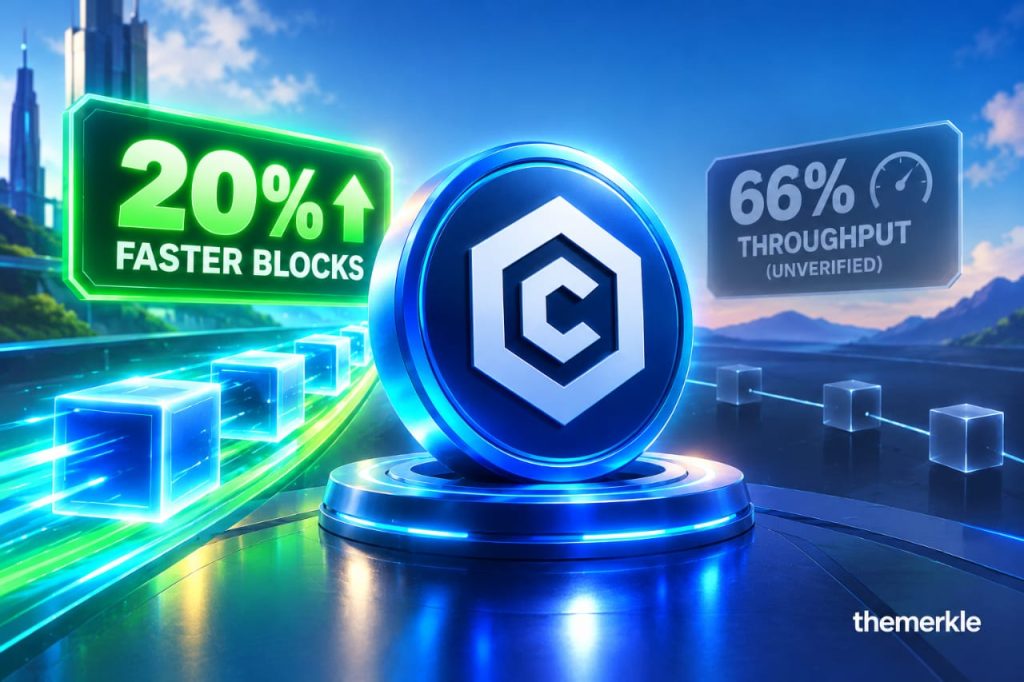Cronos v1.8 Hits Mainnet, but Its 66% Throughput Claim Can’t Be Tested Yet The Merkle logo